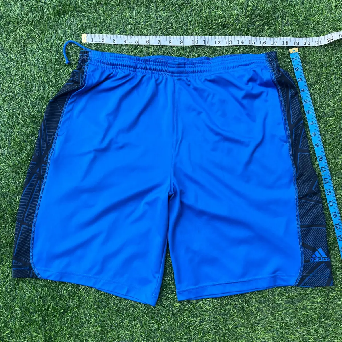 Adidas Climalite Graphic Basketball Shorts Blue Large