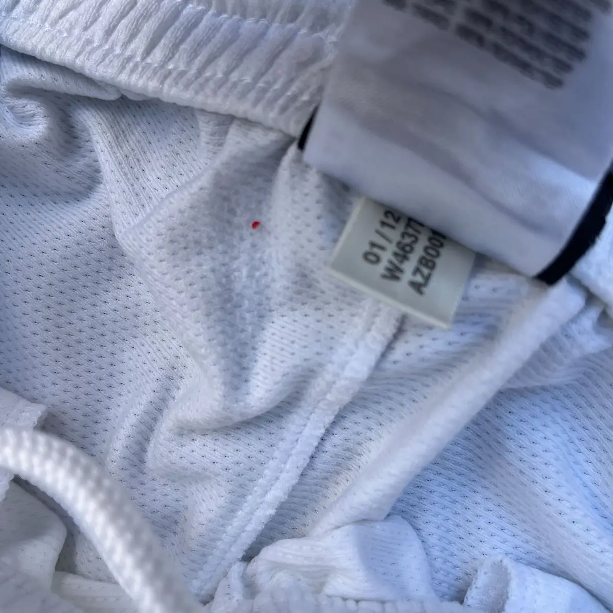 Adidas White and Navy Blue Basketball Shorts