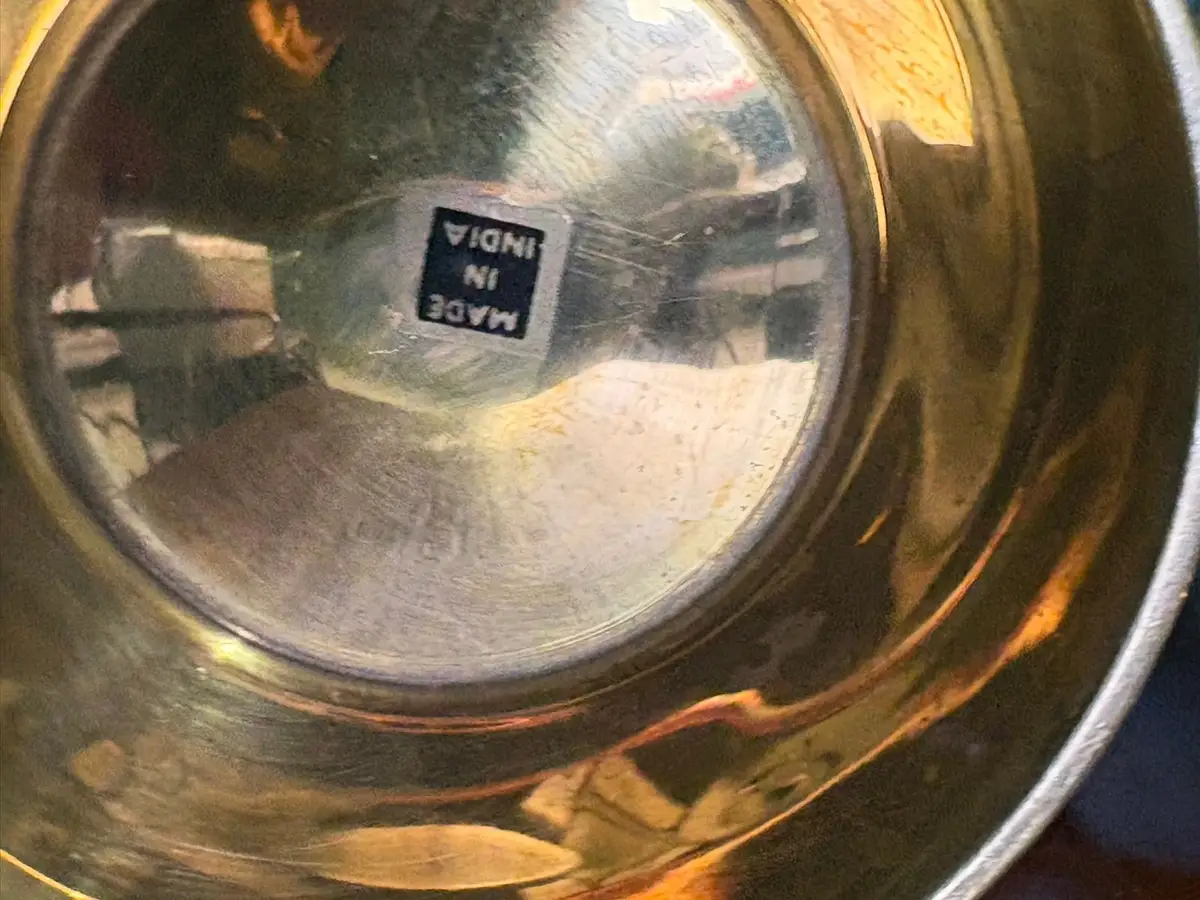 Vintage Engraved Solid Brass Mugs Tankards Set of 2