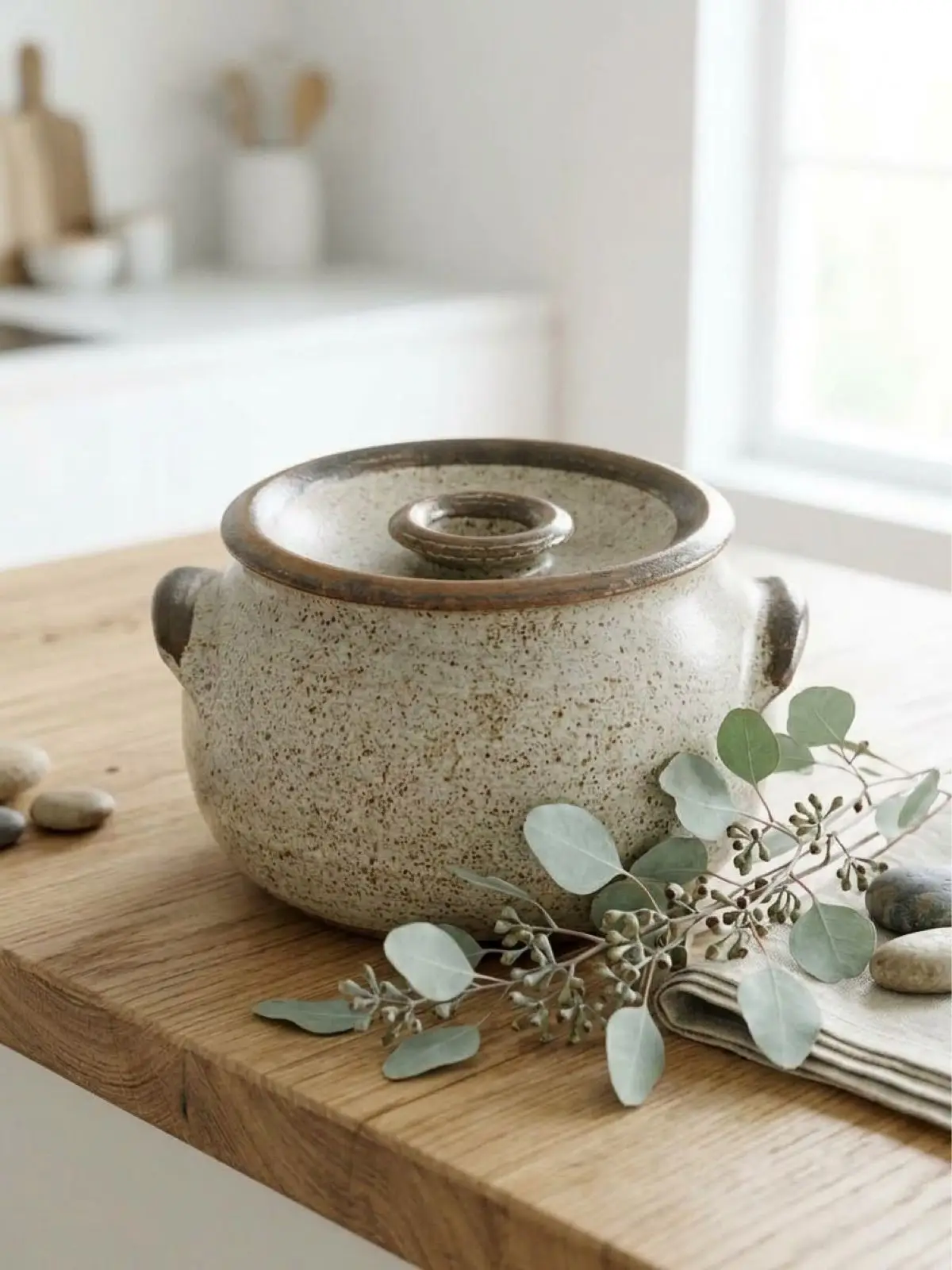 Vintage Hand-Thrown Studio Pottery Casserole Dish with Lid