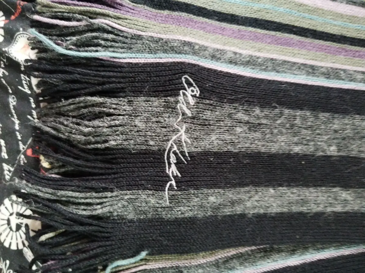 Old Khaki Striped Scarf