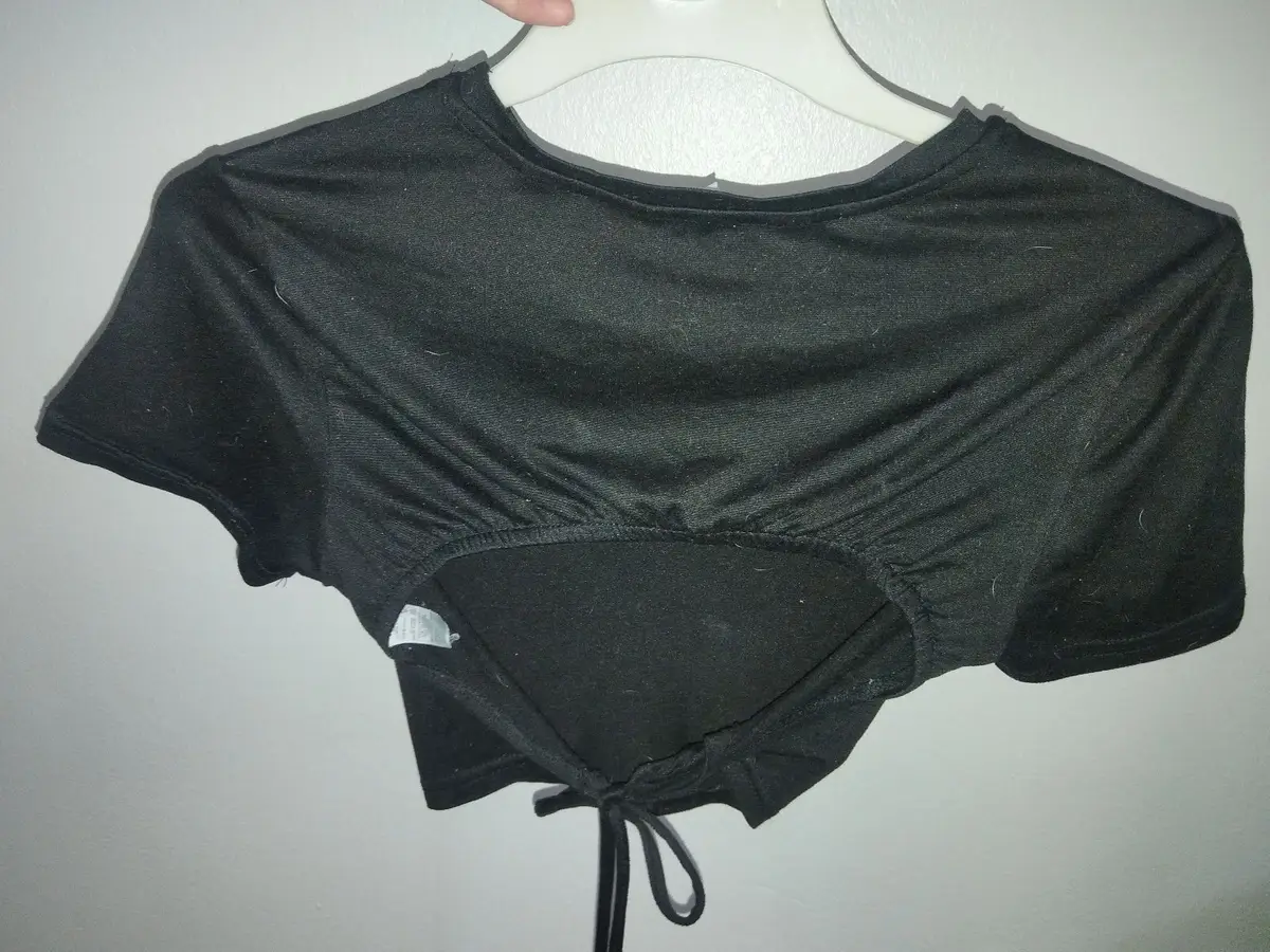 Black Crop Top with Strap Detail