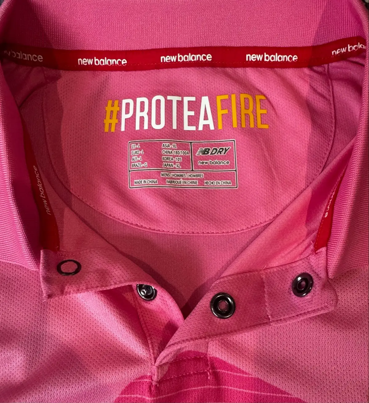 New Balance Proteas Pink ODI Replica Jersey Mens L