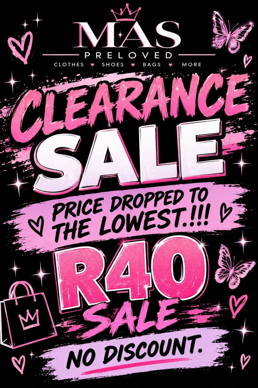 MAS Preloved Clearance Sale Promotional Sign