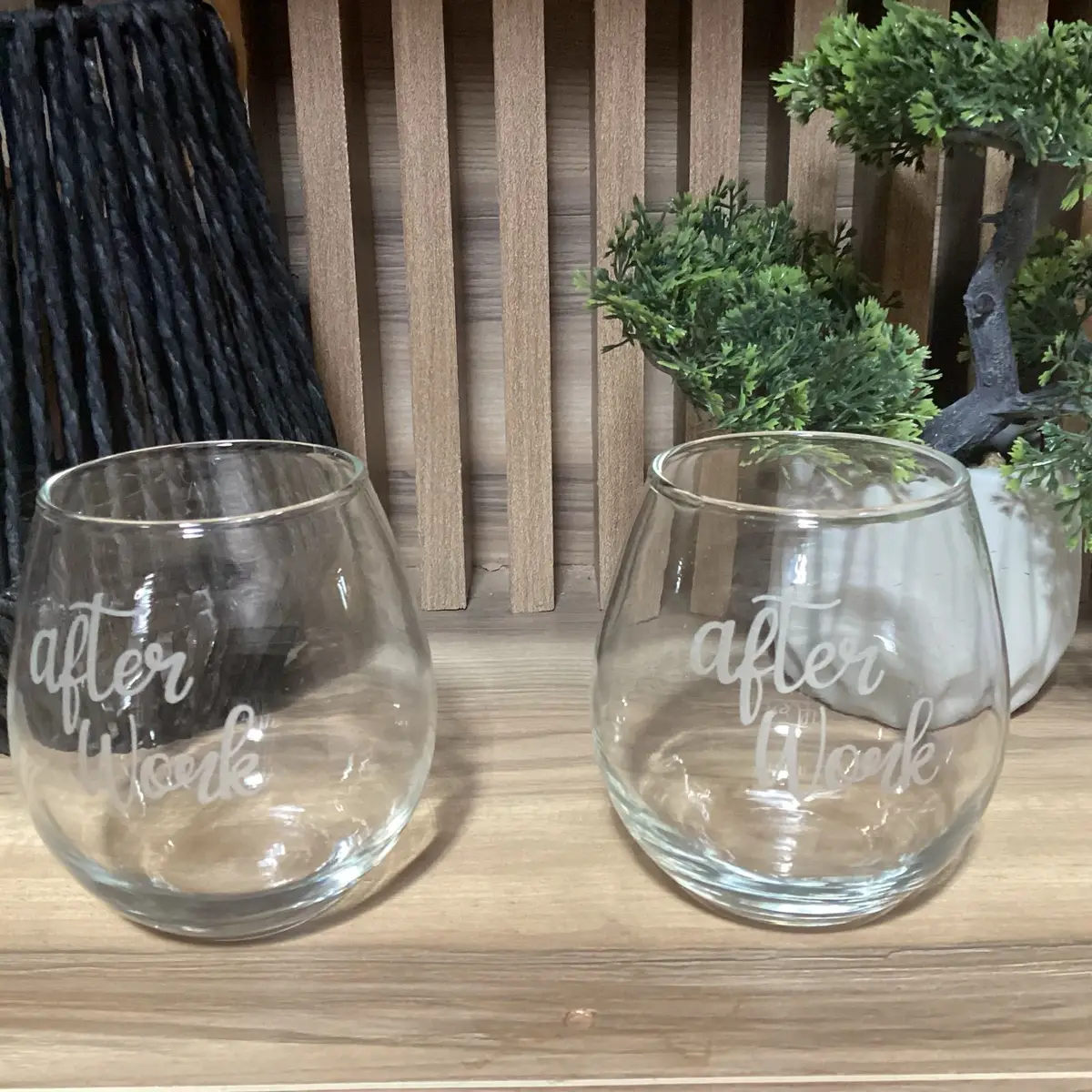 Set of 2 After Work Stemless Glass Tumblers
