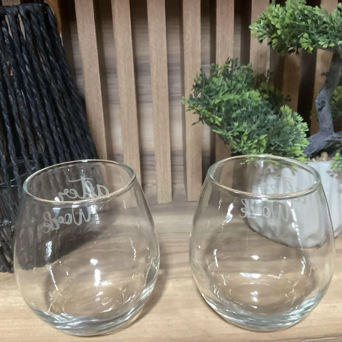Set of 2 After Work Stemless Glass Tumblers