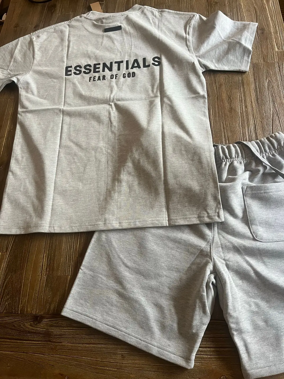 Fear of God Essentials T-Shirt and Shorts Set Grey