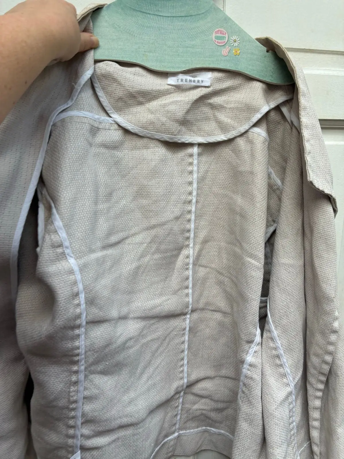 Trenery Cream Structured Jacket Size 2XL