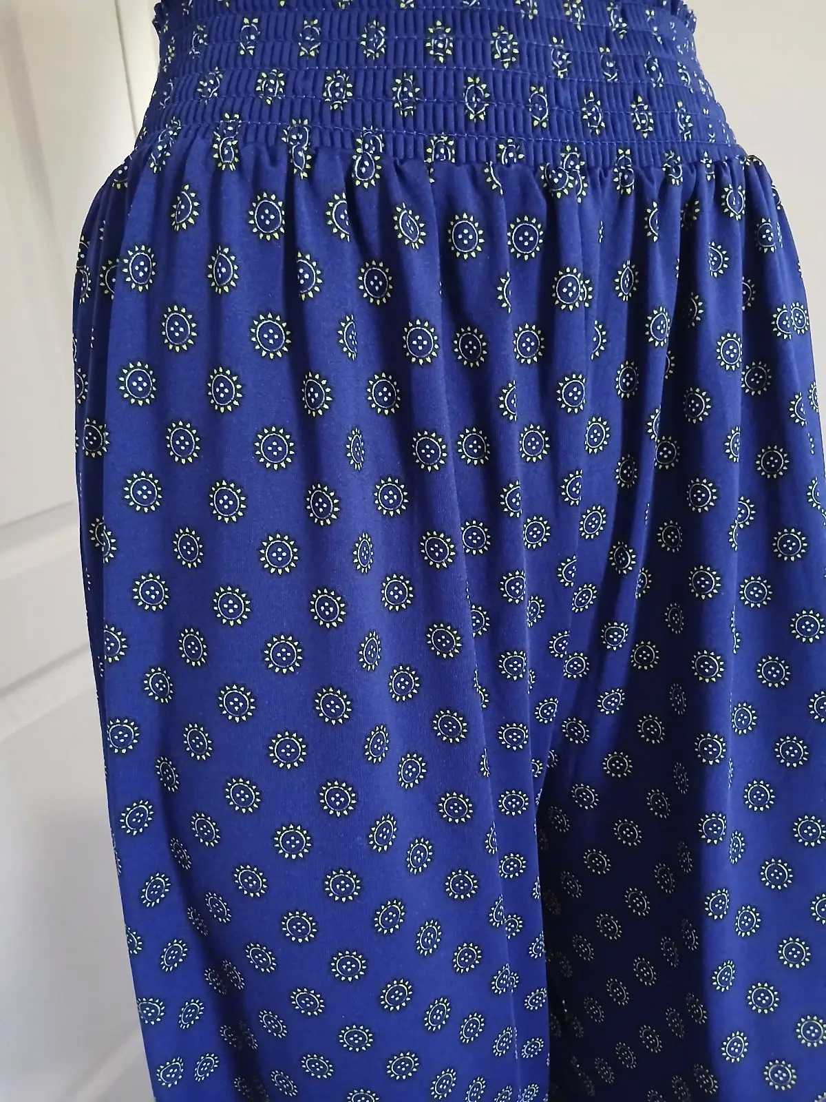 H&M Navy Printed Wide Leg Pants