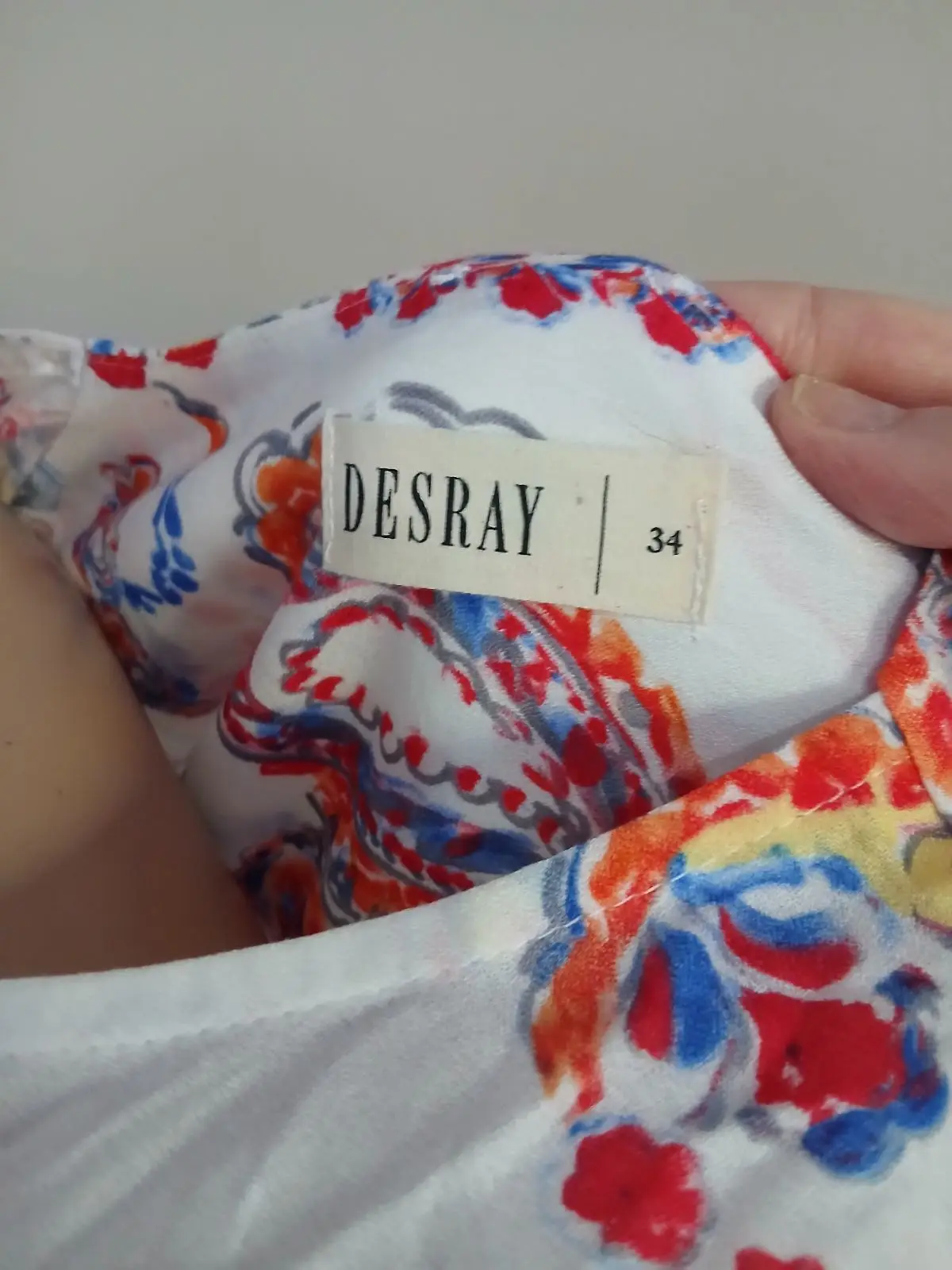 Desray White Paisley Print Long Dress Kaftan Size 34