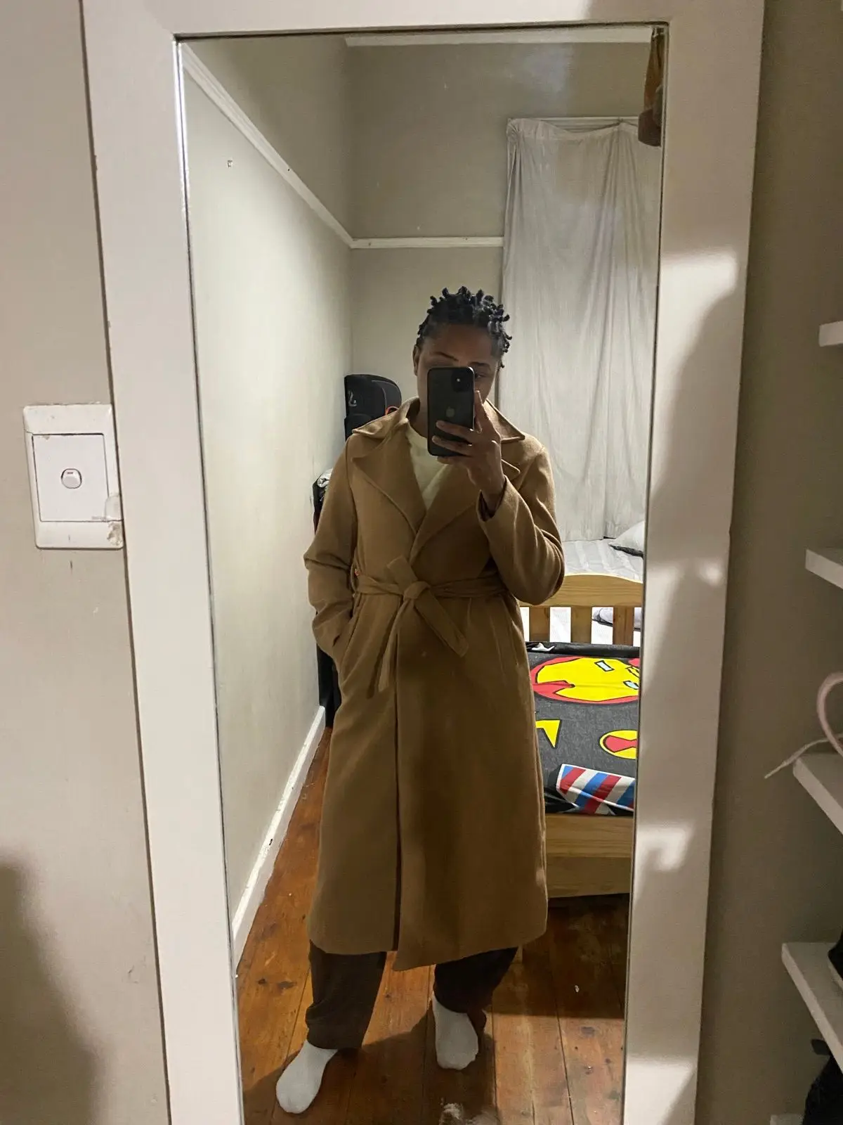 Camel Long Winter Coat with Belt