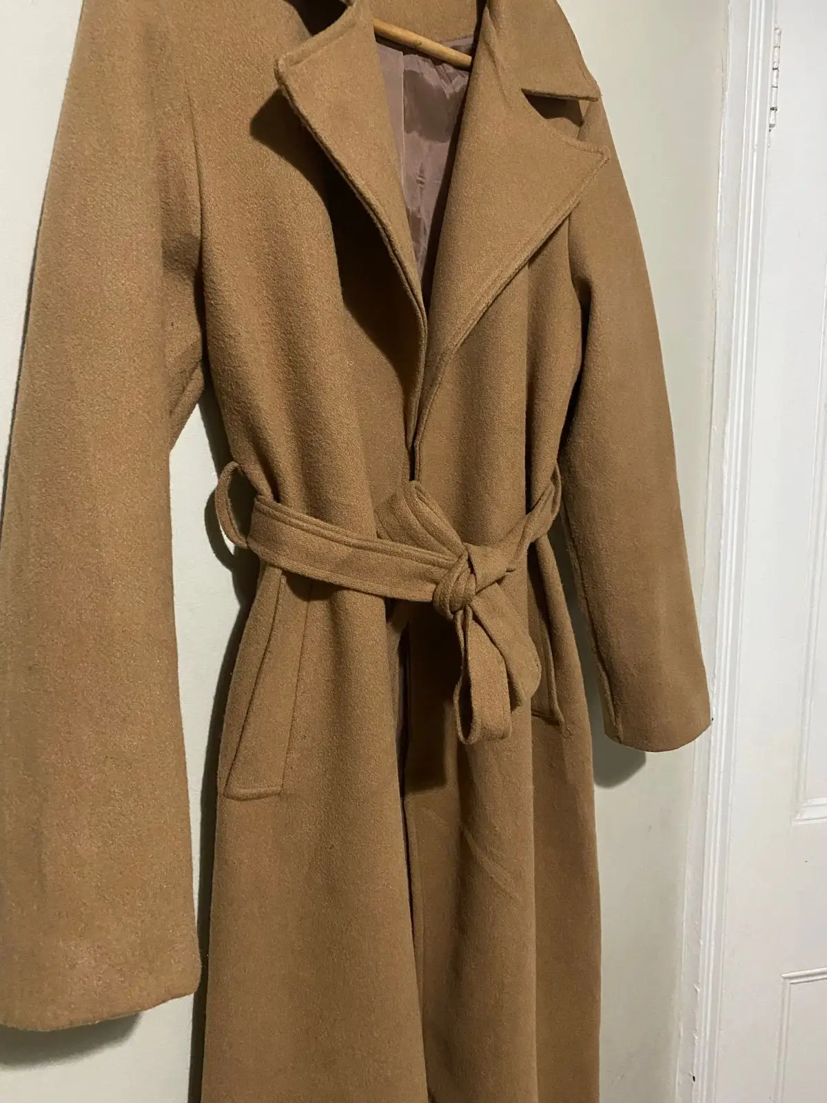 Camel Long Winter Coat with Belt