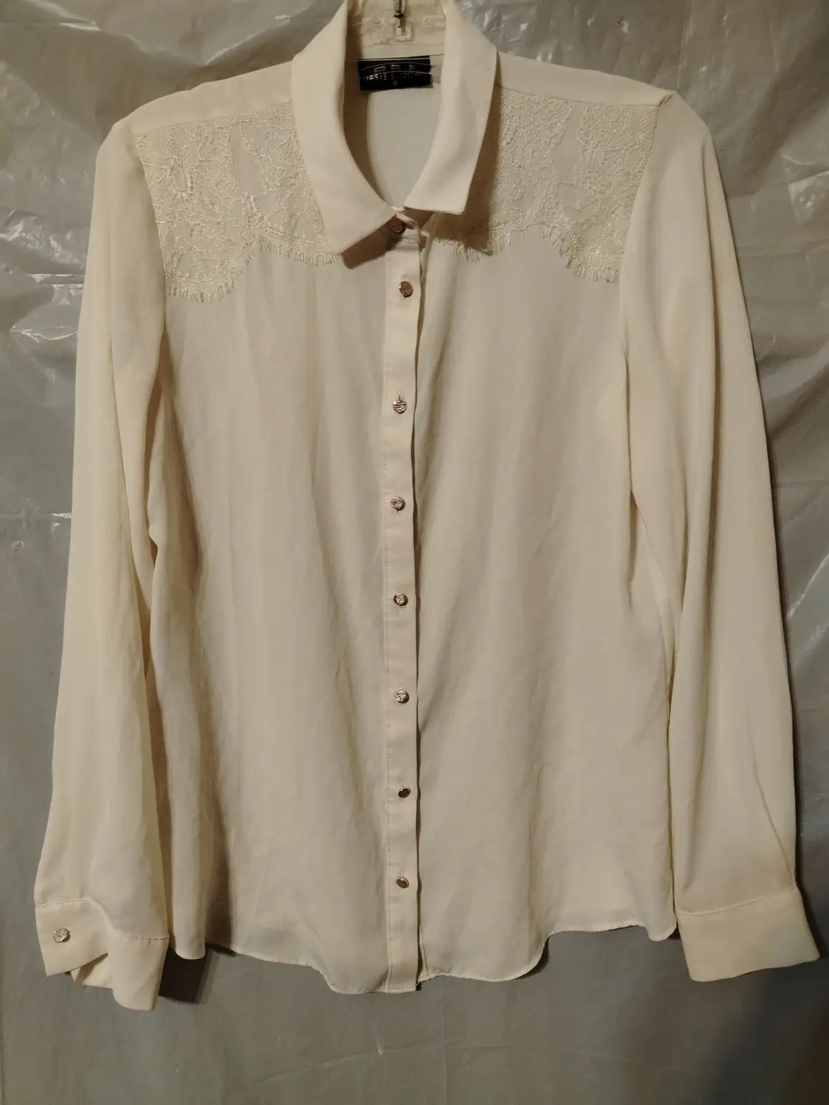 Oasis Cream Lace Detail Blouse