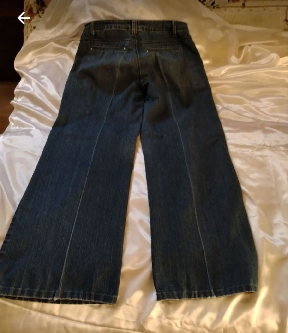 REWIND Dark Blue Wide-Leg Jeans