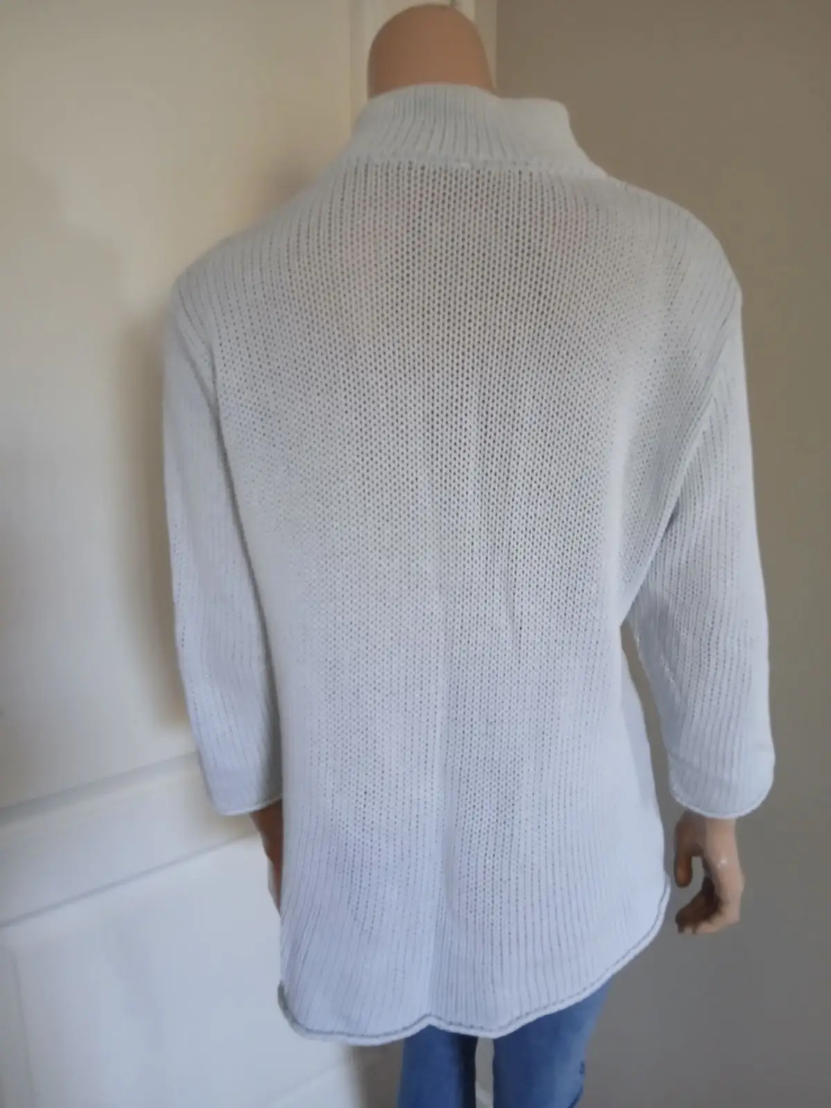 Light Blue Button-Front Knit Top