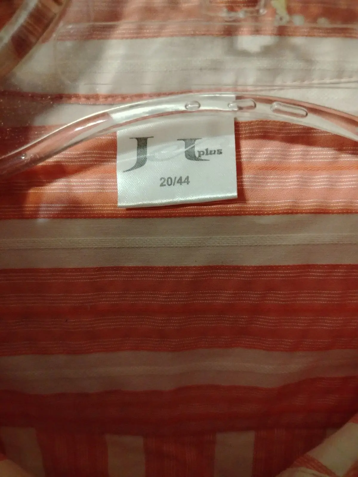 J&L Plus Striped Blouse Peach Cream Size 20/44