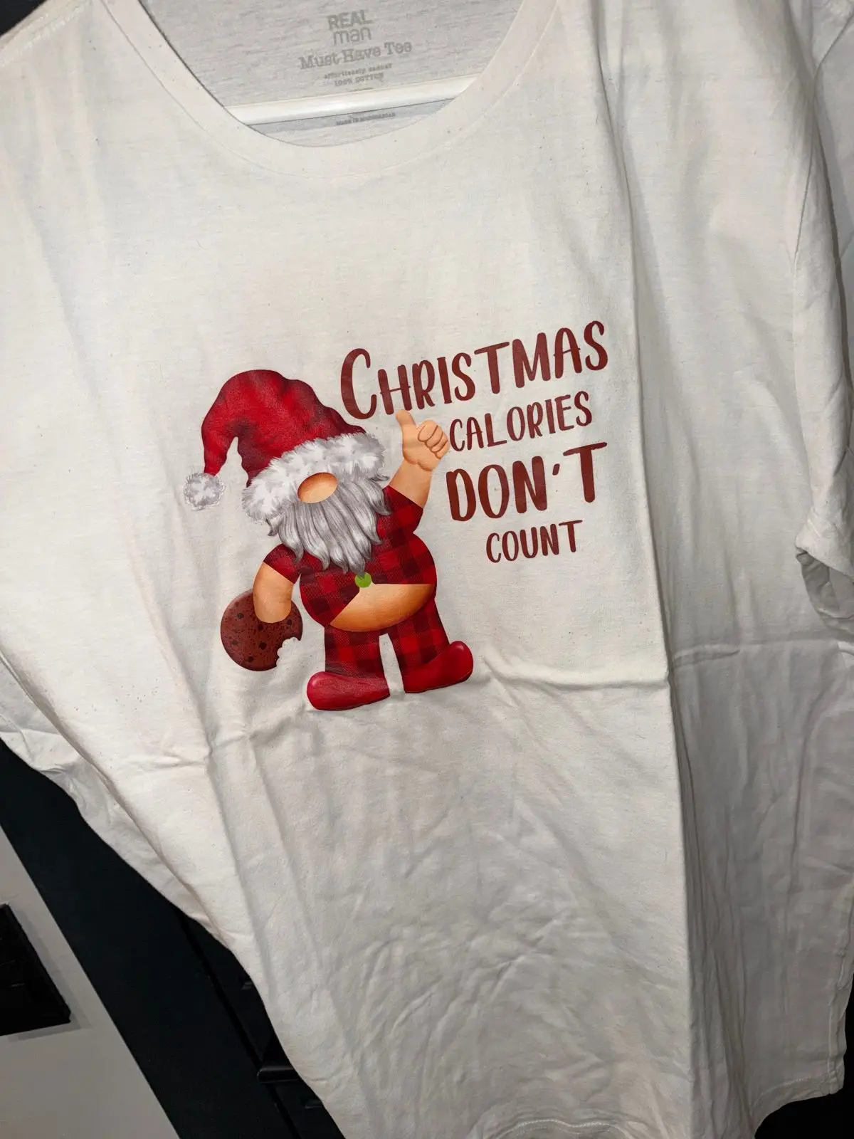 Christmas Calories Don't Count Gnome T-Shirt White XL