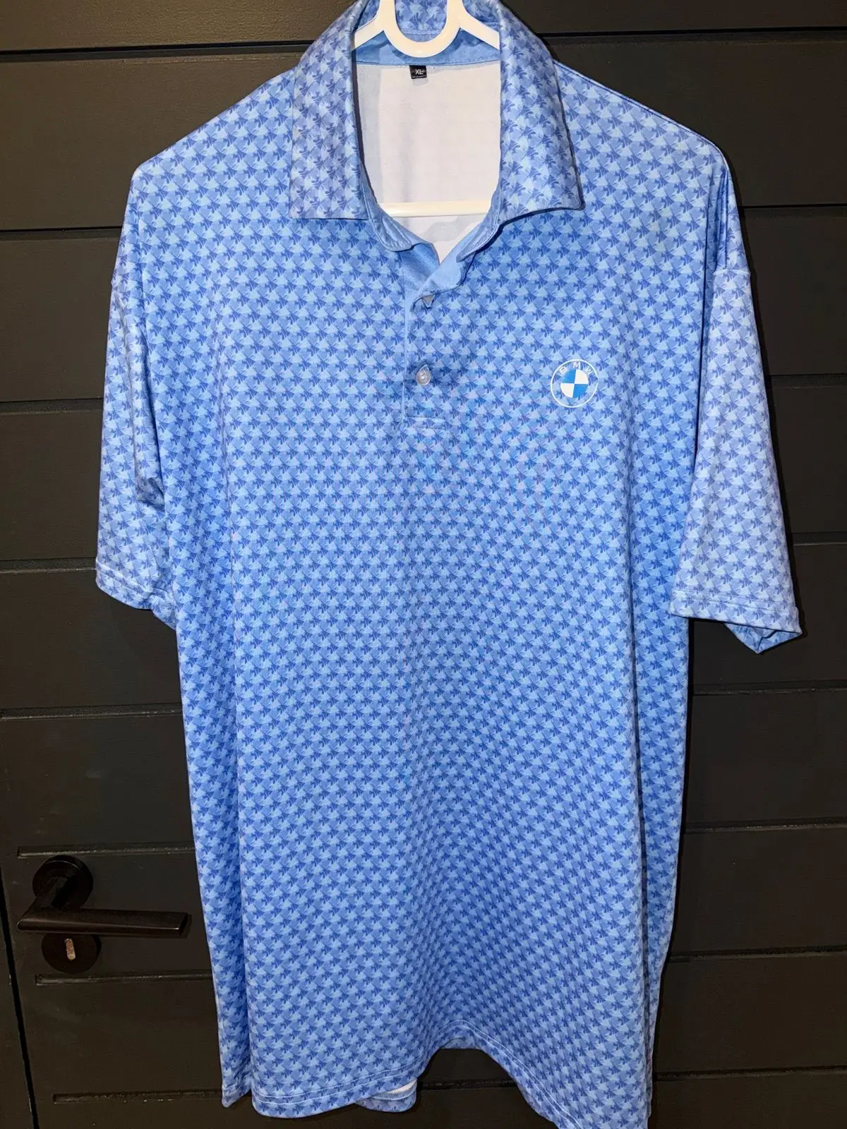 BMW Blue Patterned Golf Shirt