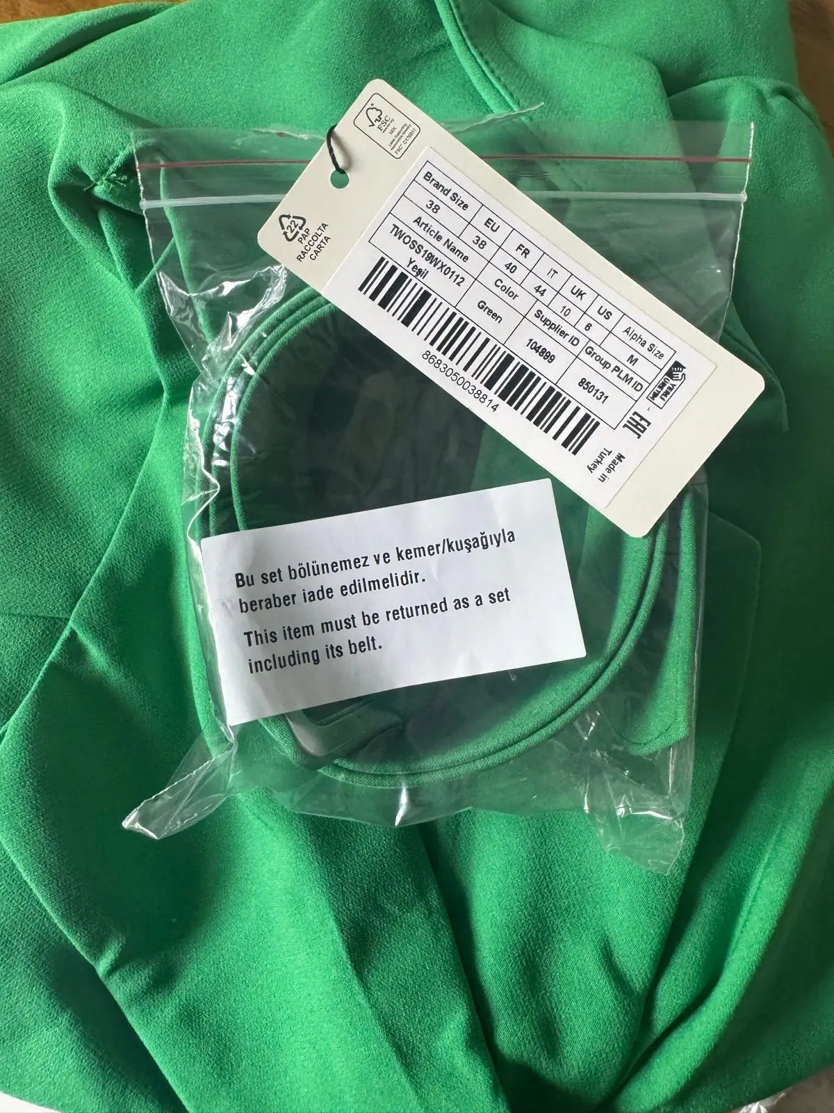 Green Tailored Playsuit