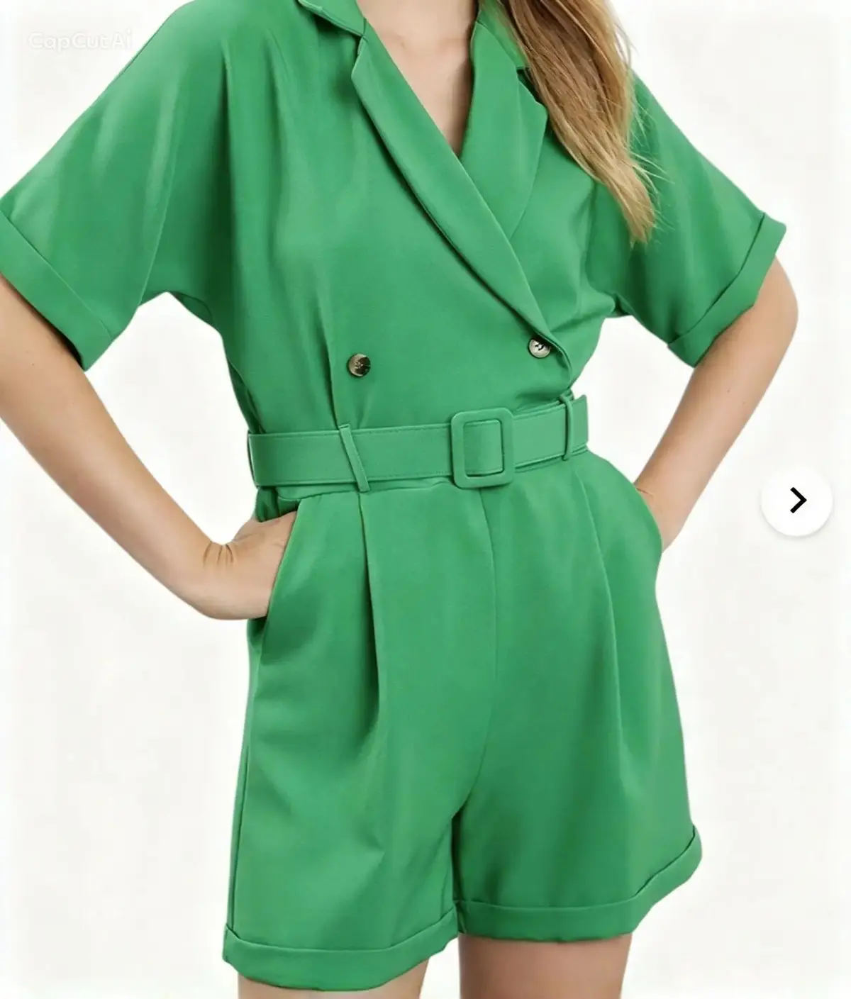 Green Tailored Playsuit