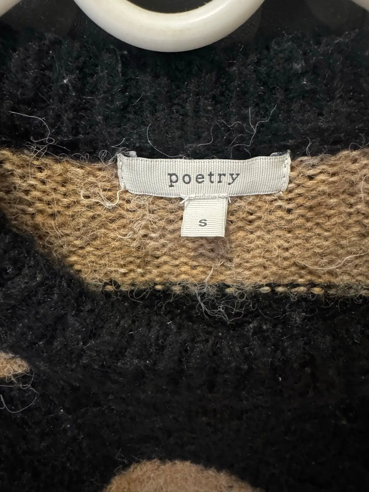 Poetry Striped Knit Jersey Black and Beige Size S
