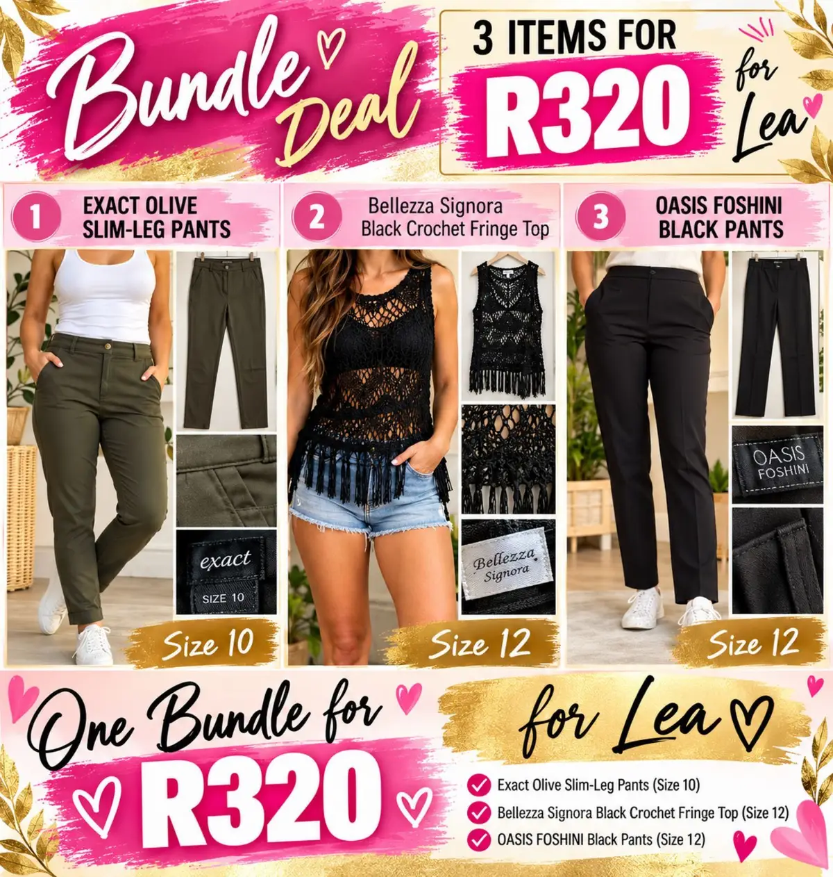 3-Piece Clothing Bundle - Exact, Bellezza Signora & Oasis Foschini