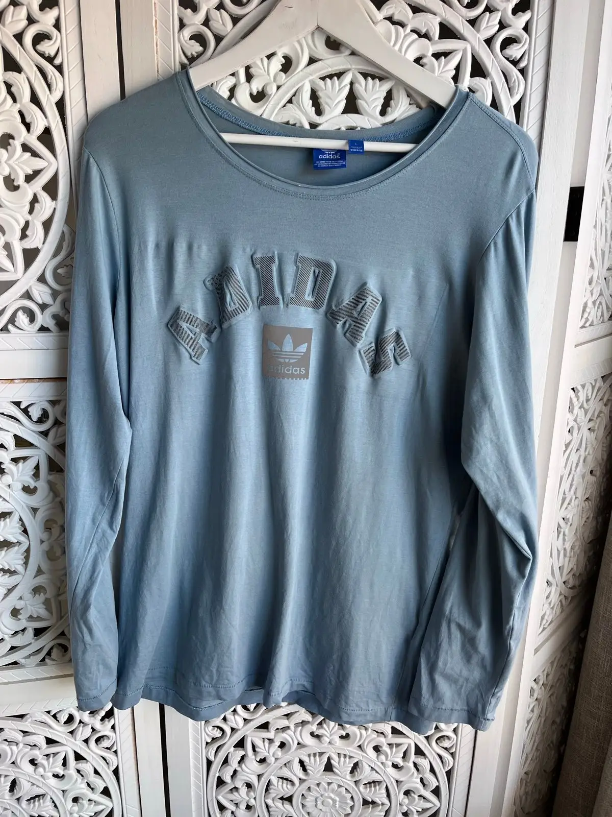 Adidas Originals Long Sleeve T-Shirt Dusty Blue Large