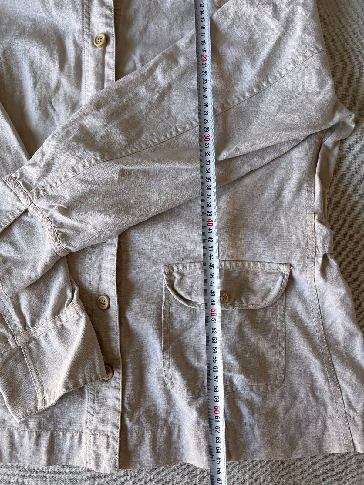 Woolworths Beige Linen-Blend Utility Jacket Size 18