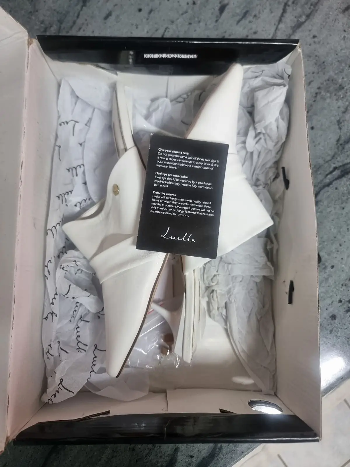 Luella White Pointed-Toe Heeled Mules
