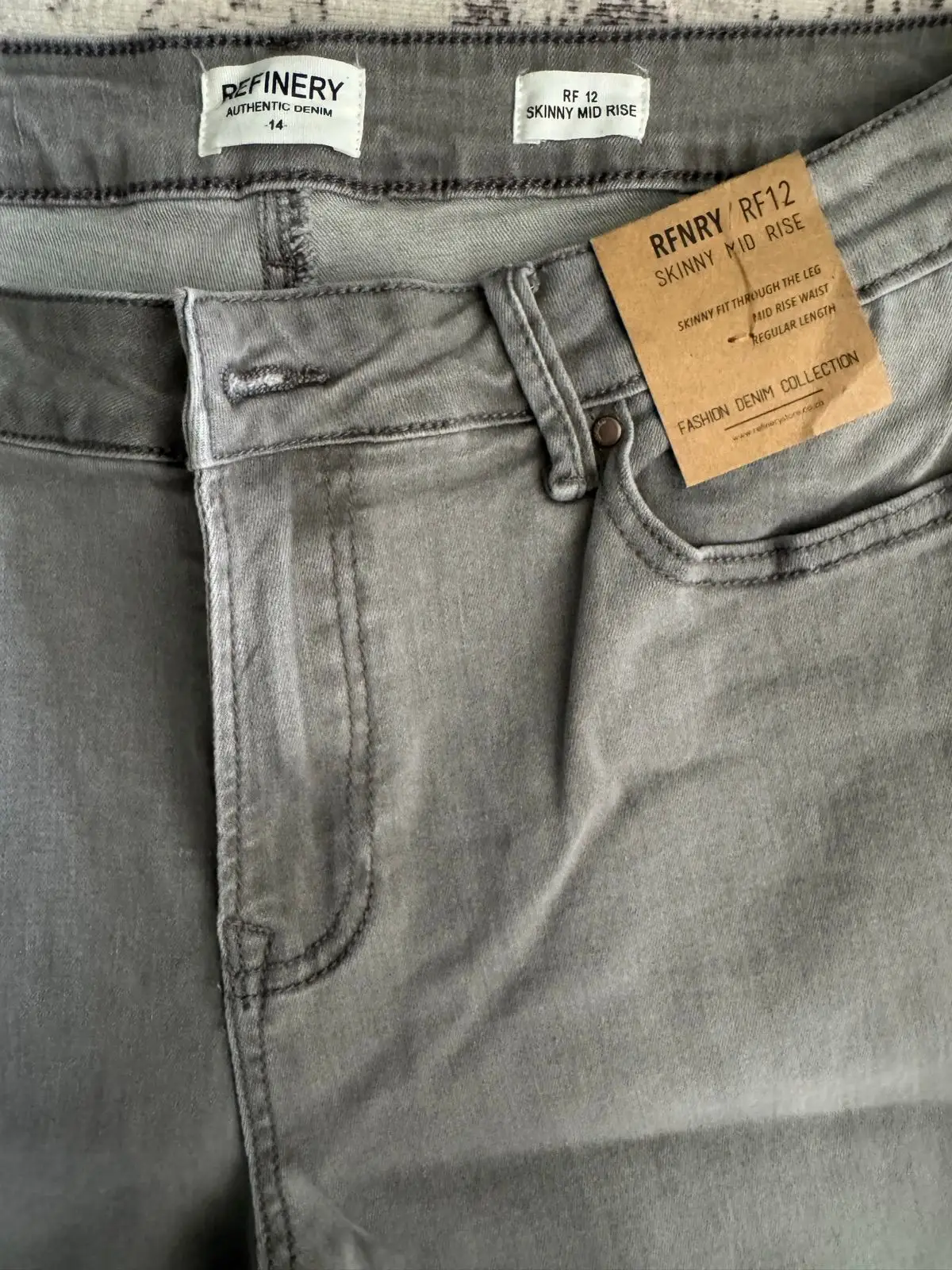 Refinery Grey Skinny Mid Rise Jeans