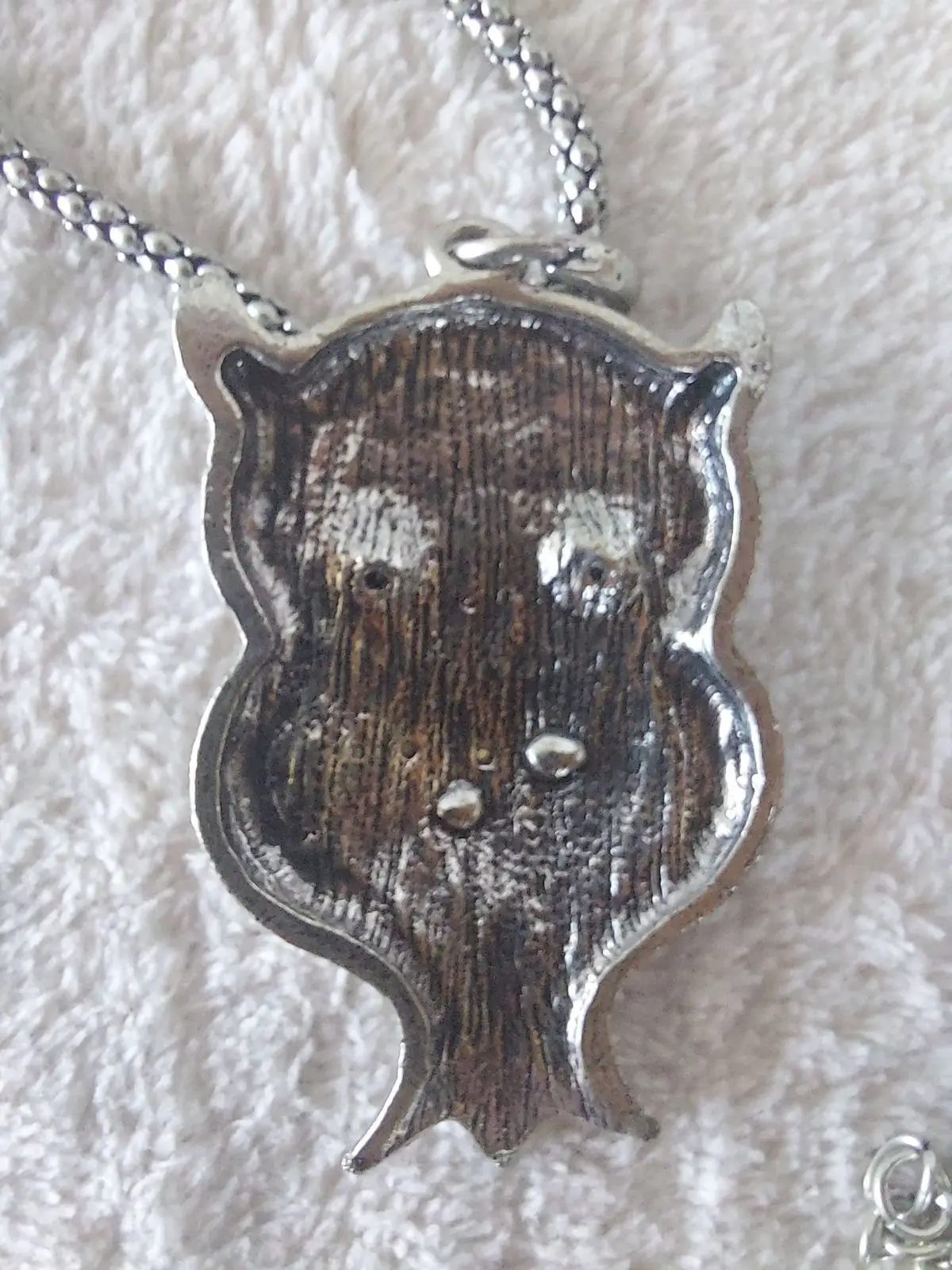Silver Tone Rhinestone Owl Pendant Necklace