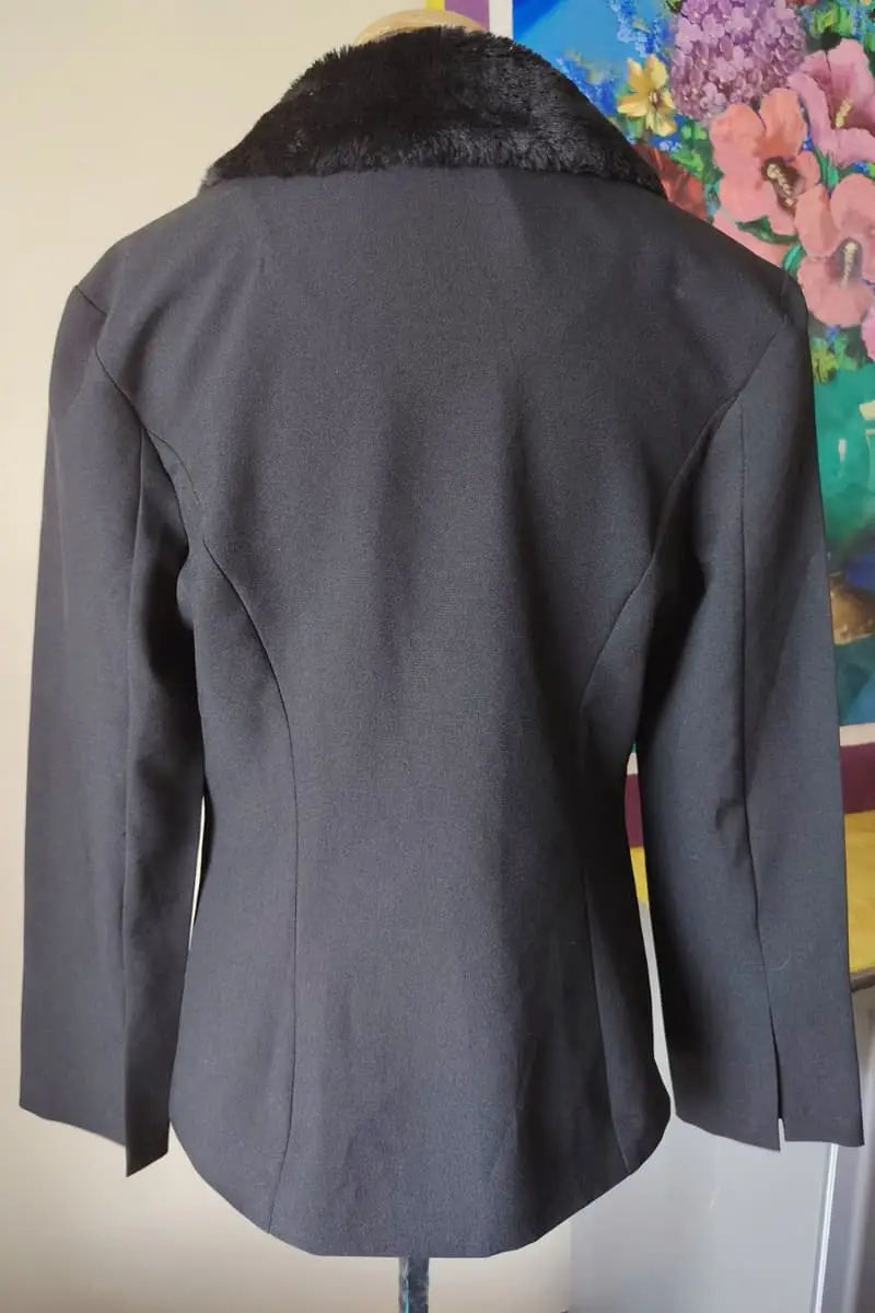 Black Faux Fur Collar Blazer