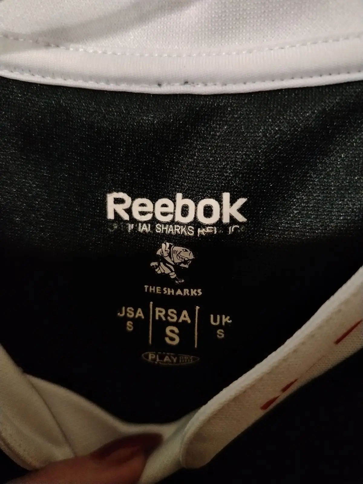 Reebok The Sharks Rugby Jersey Black Size S