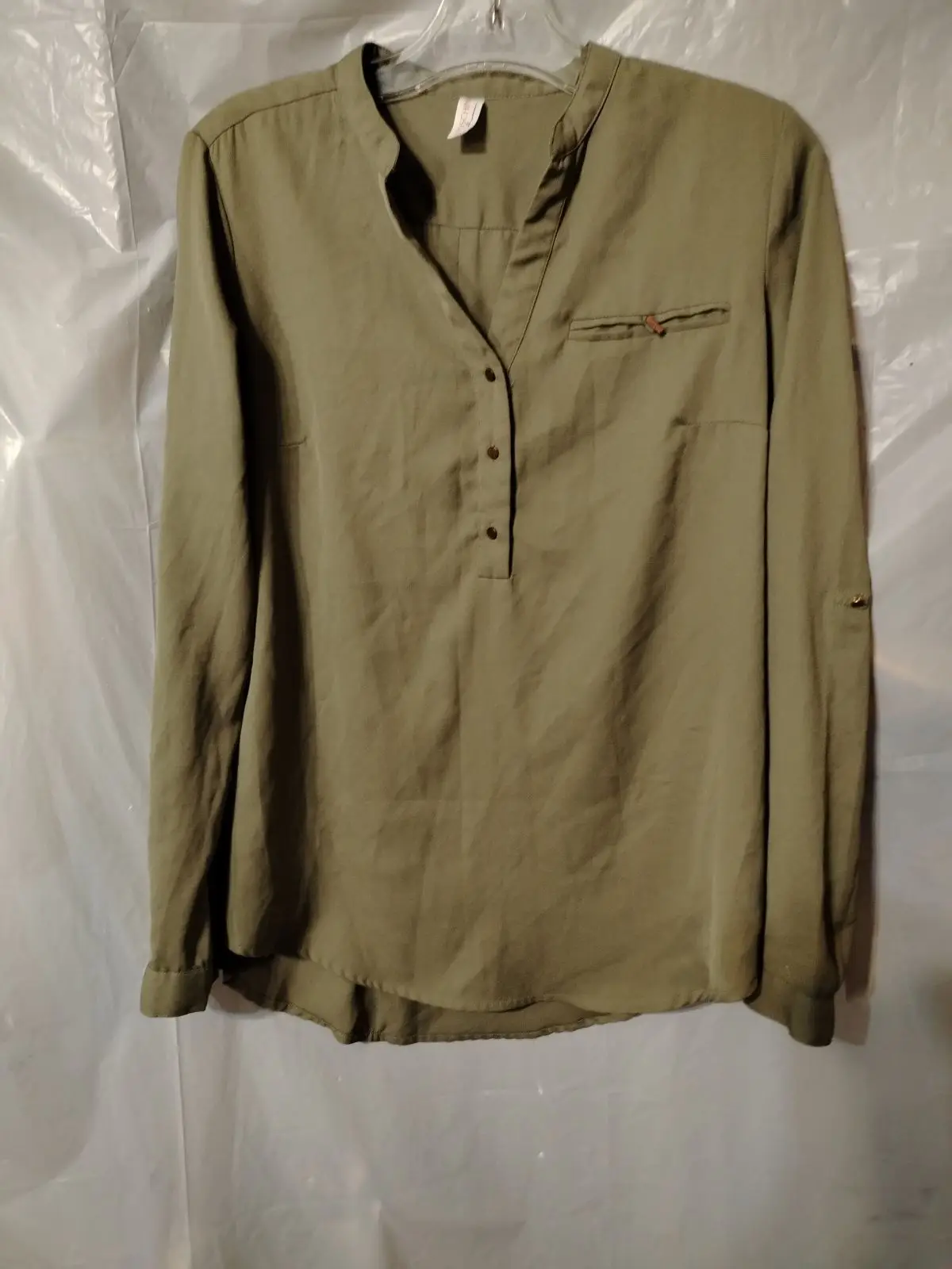 Foschini All Woman Olive Green Long-Sleeve Blouse Size 10
