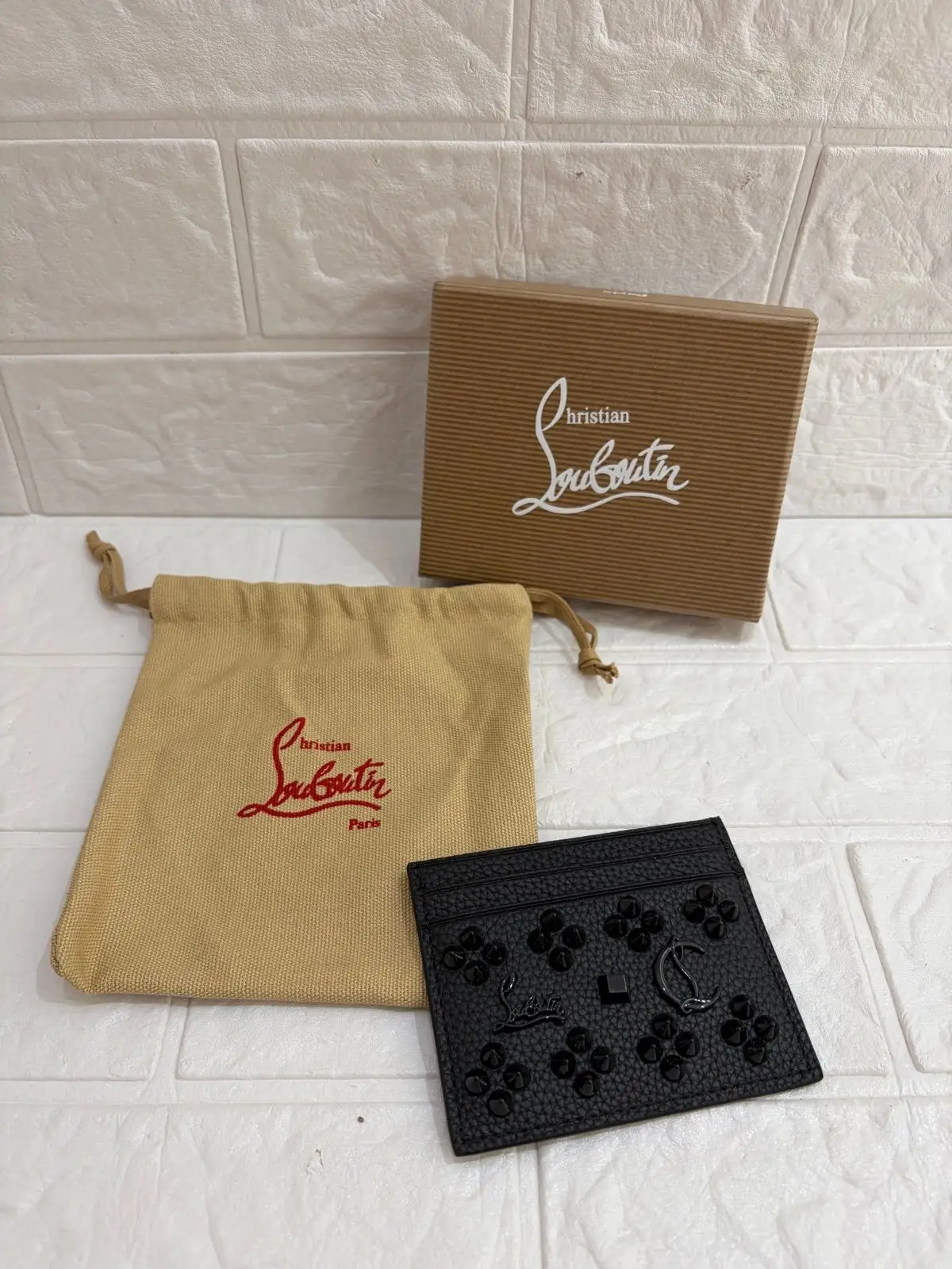 Christian Louboutin Black Studded Card Holder