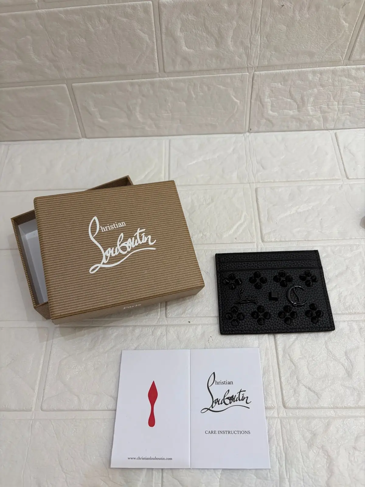 Christian Louboutin Black Studded Card Holder
