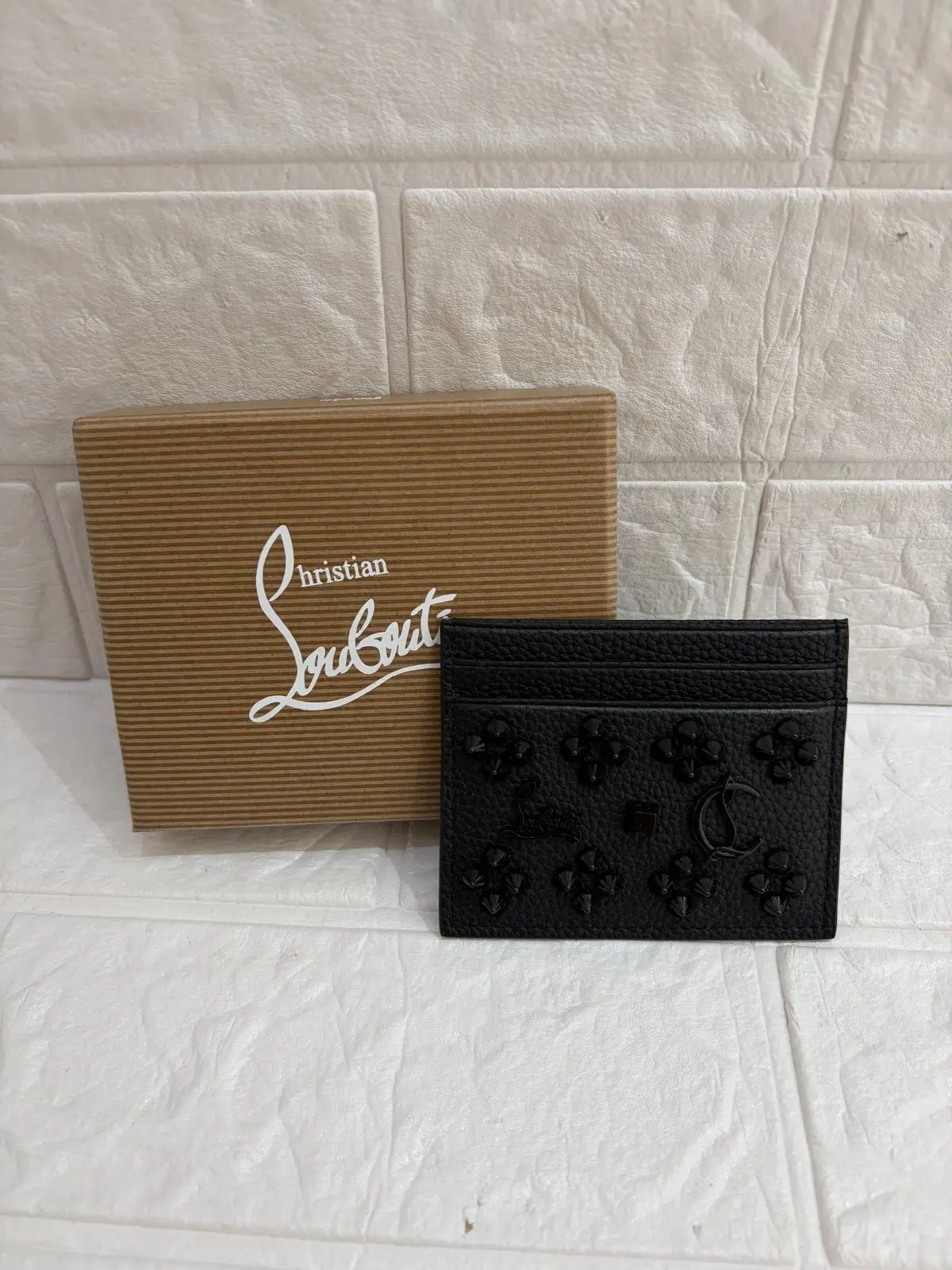 Christian Louboutin Black Studded Card Holder