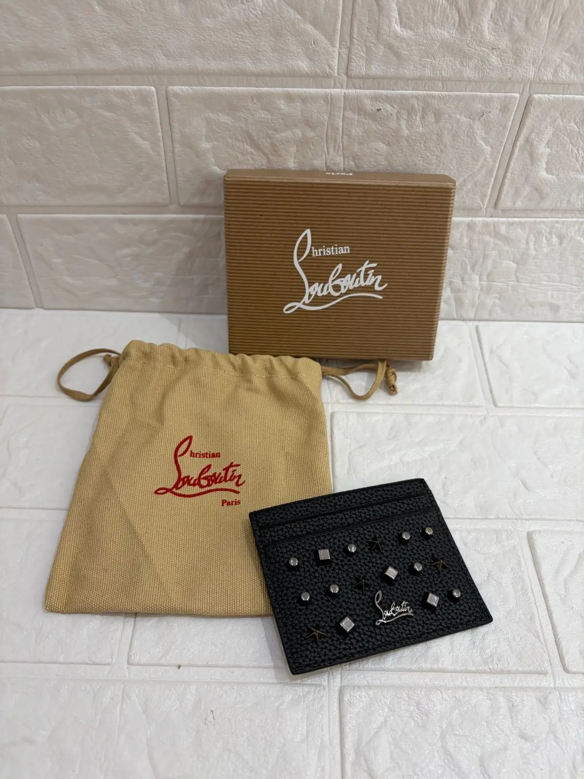 Christian Louboutin Kios Spike Card Holder Black