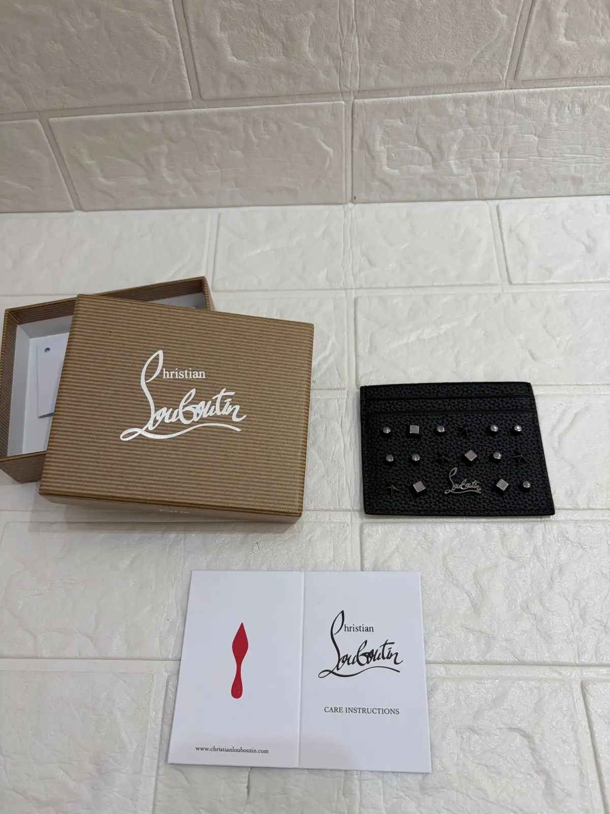 Christian Louboutin Kios Spike Card Holder Black