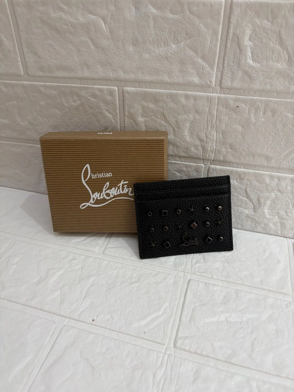Christian Louboutin Kios Spike Card Holder Black