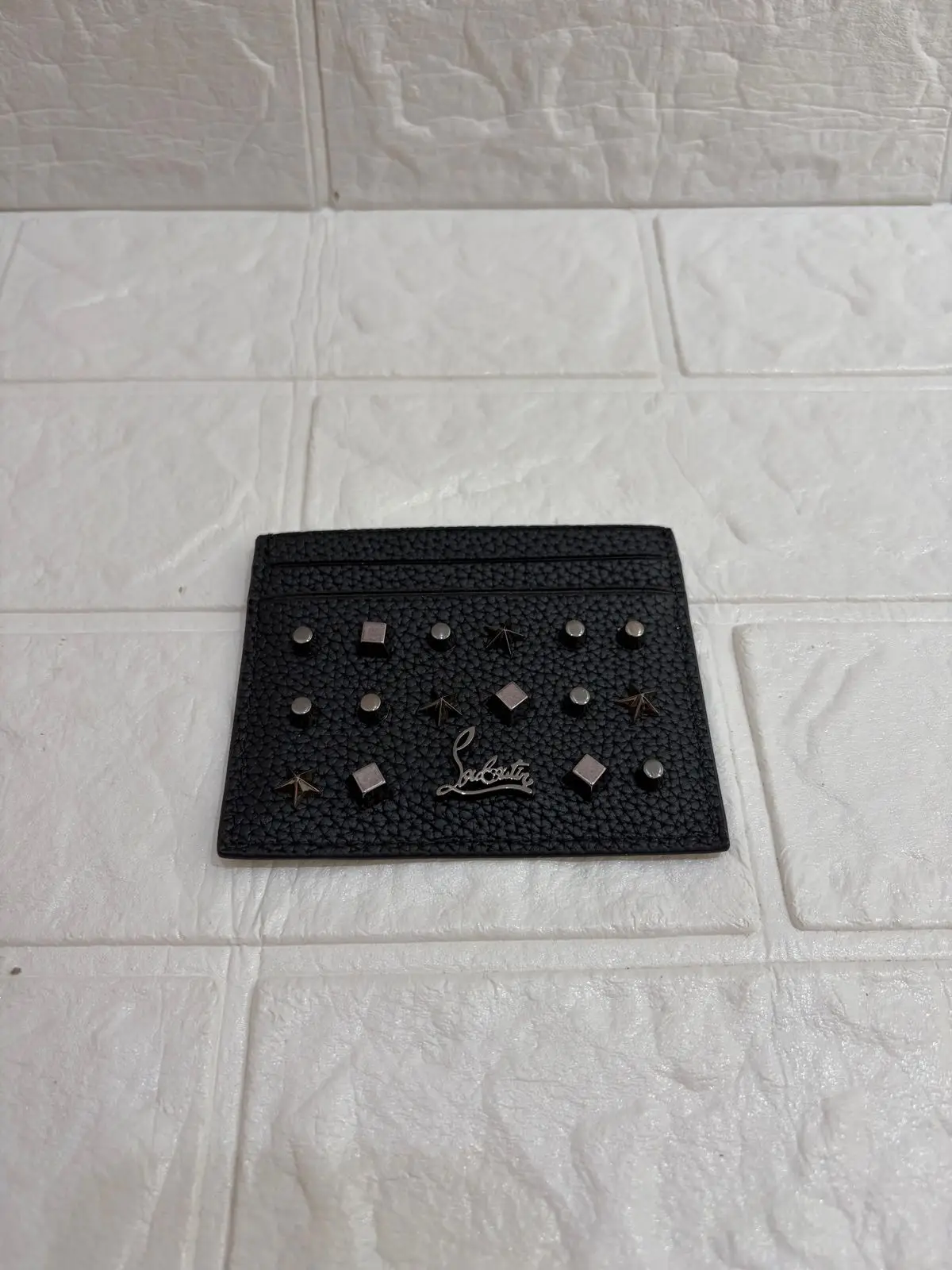 Christian Louboutin Kios Spike Card Holder Black