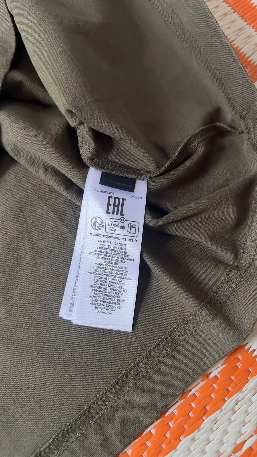 Diesel Olive Green T-Shirt with Raised Logo - Size L