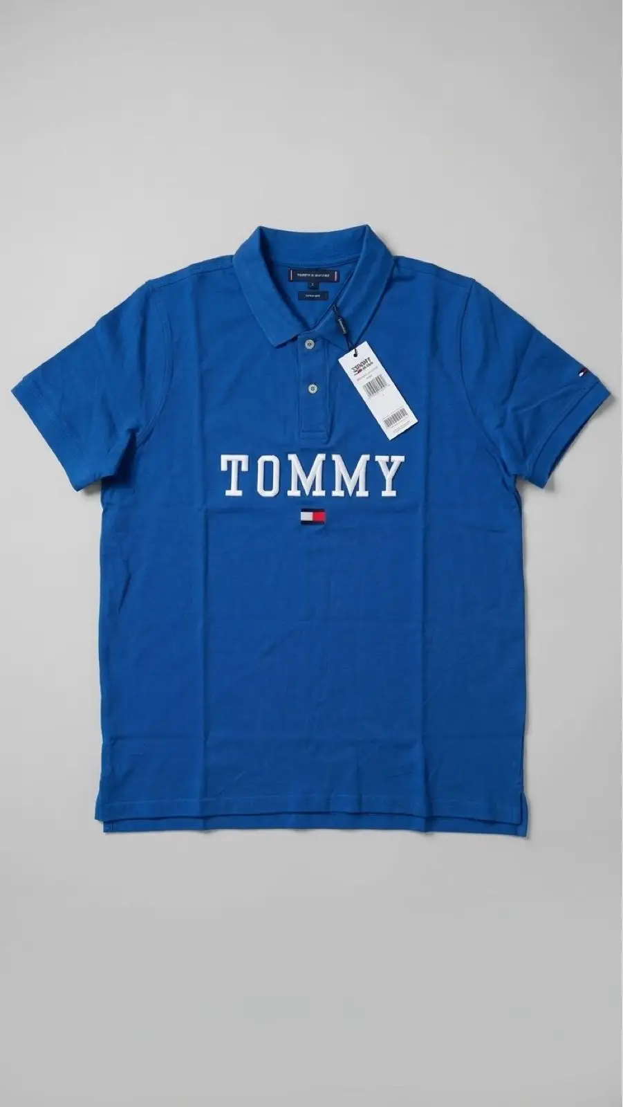 Tommy Hilfiger Blue Logo Polo Shirt Size L