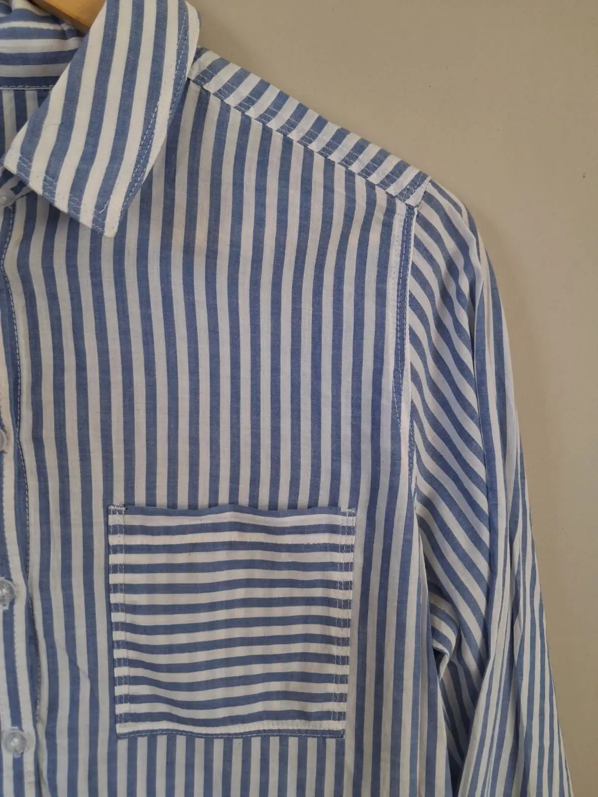Identity Blue and White Striped Button-Up Shirt