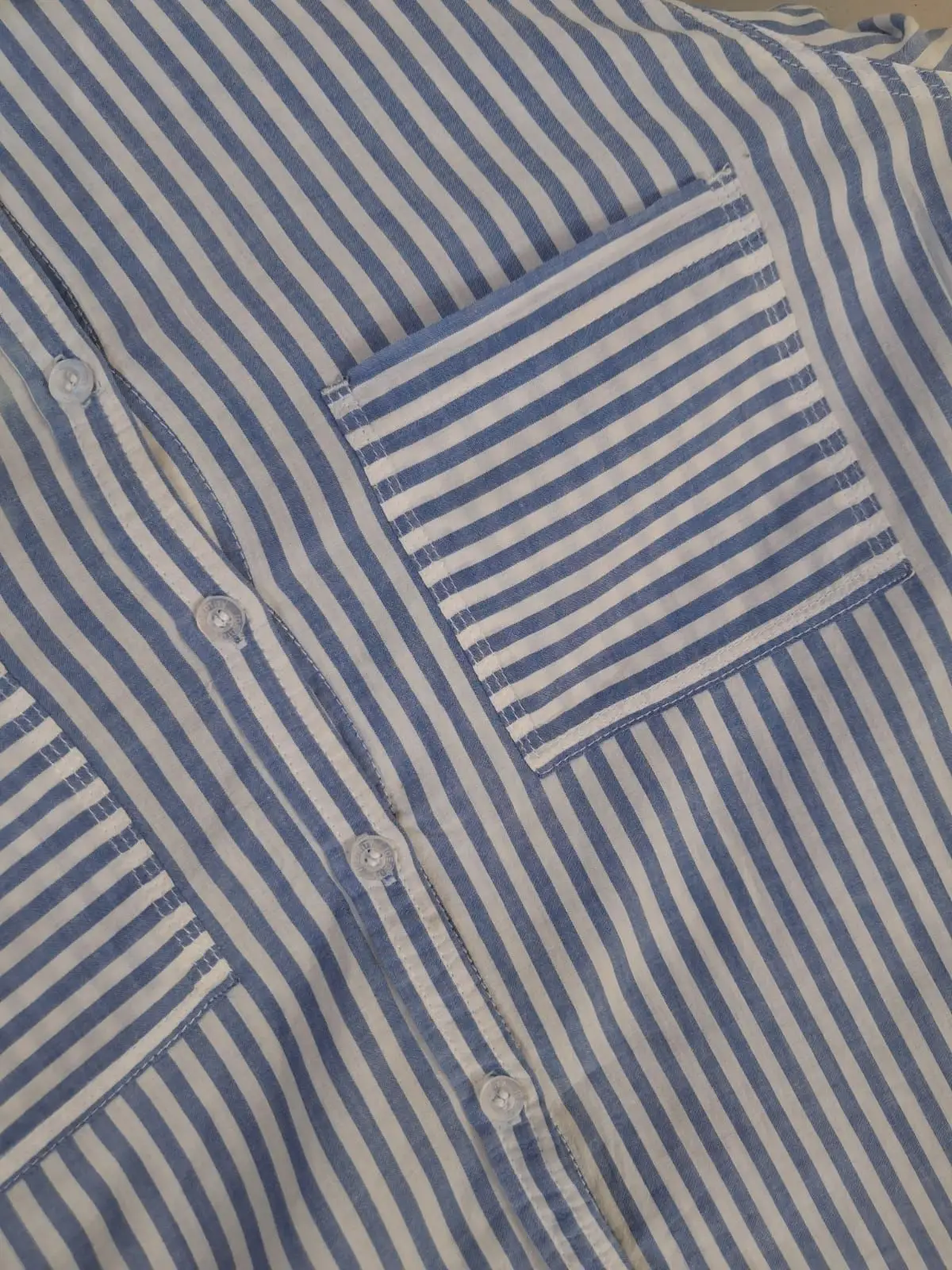 Identity Blue and White Striped Button-Up Shirt