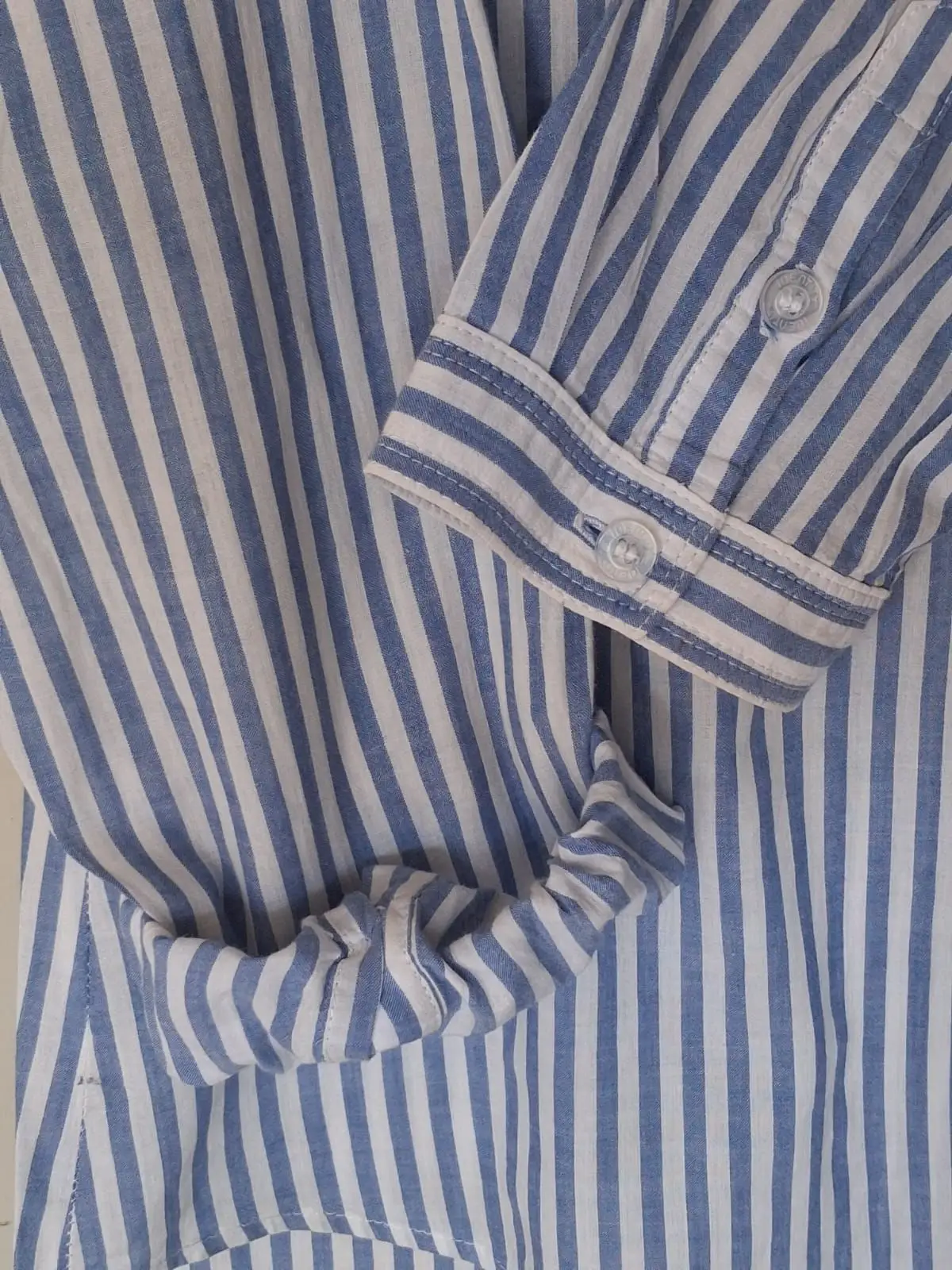 Identity Blue and White Striped Button-Up Shirt