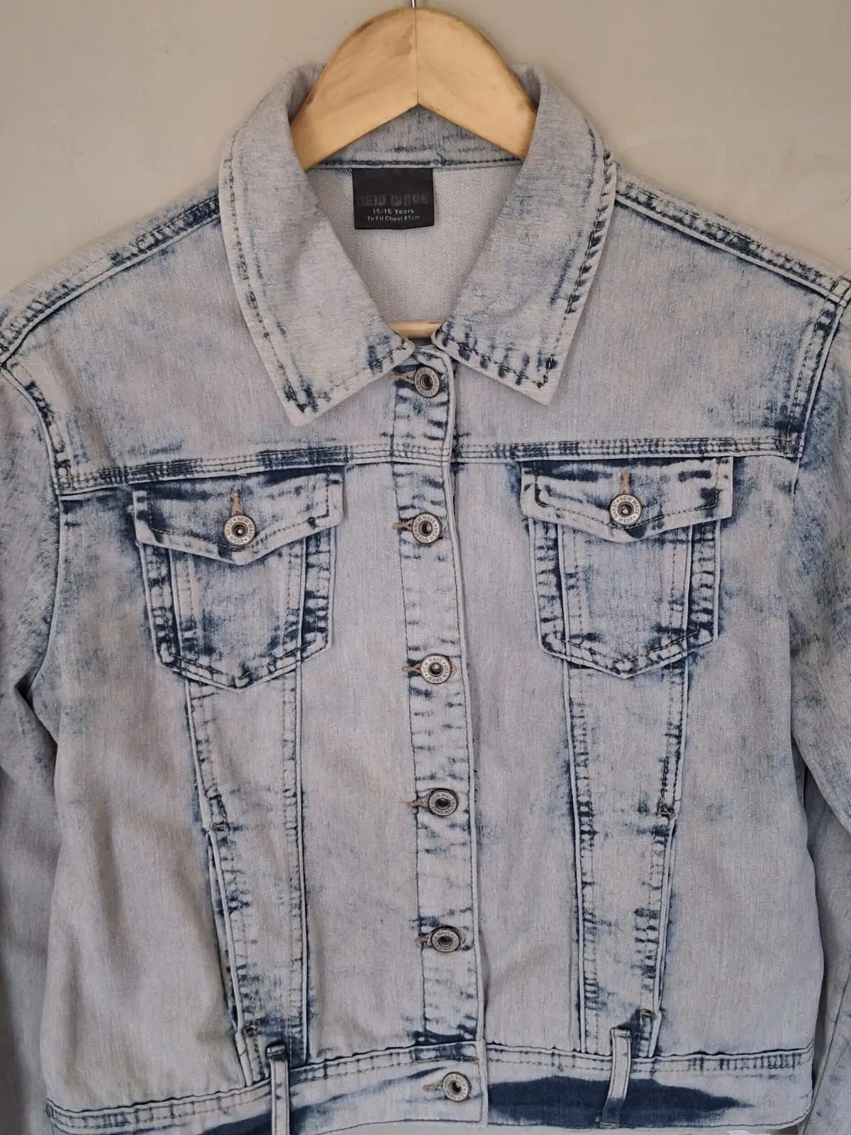 New Wave Acid Wash Denim Jacket