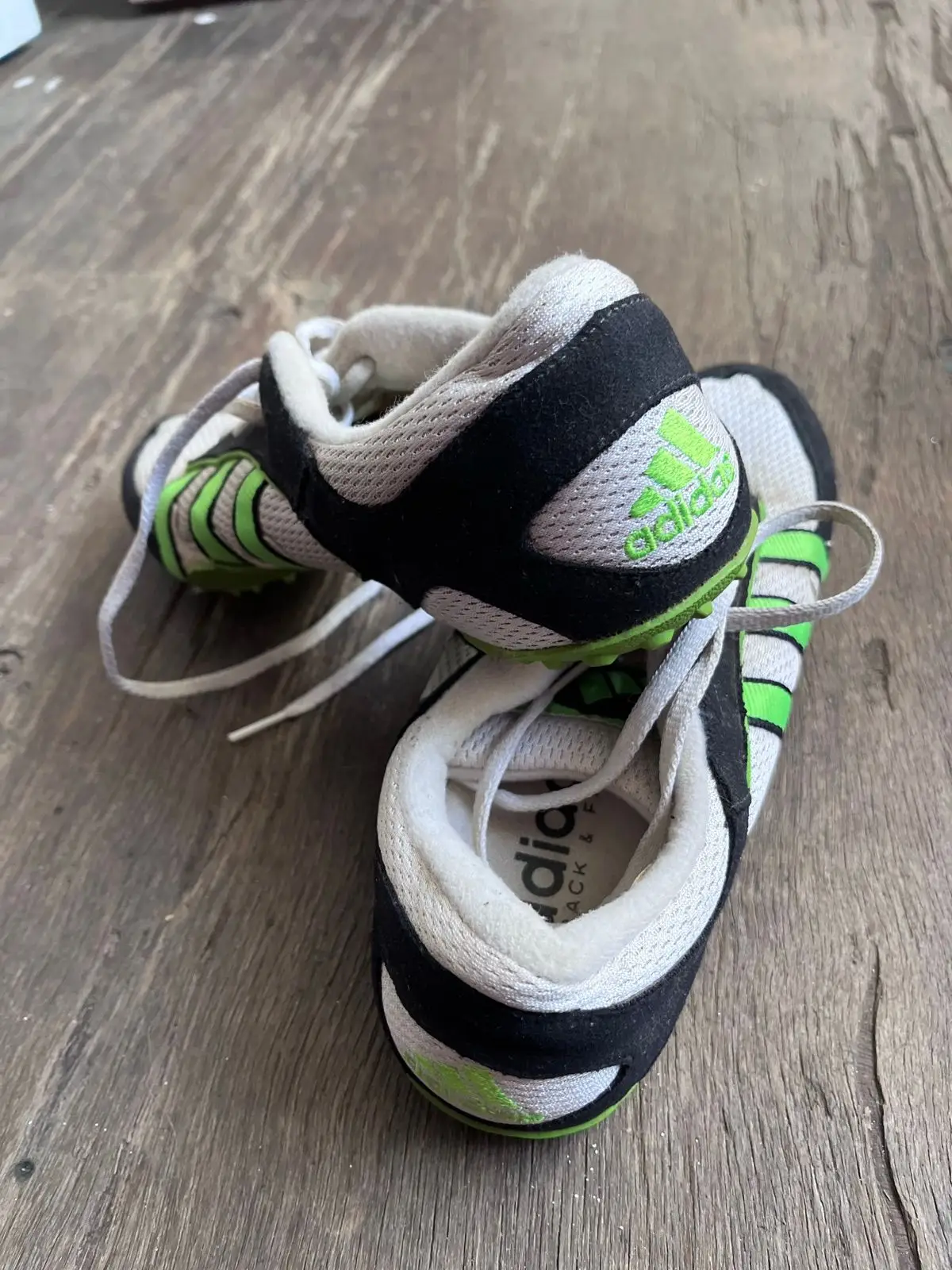 Adidas Vintage Track & Field Spikes White Black Green Size UK 8