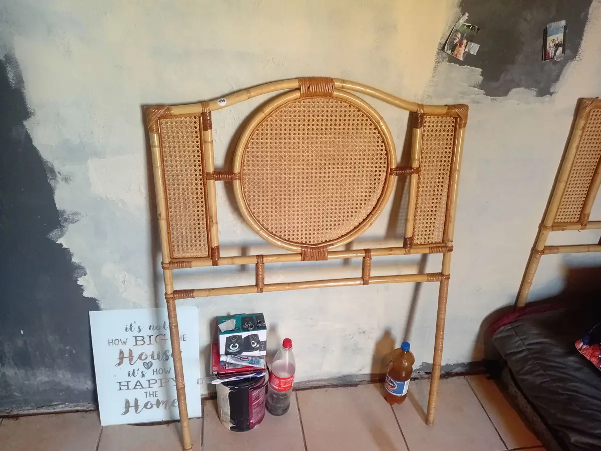 Vintage Cane and Wicker Headboard