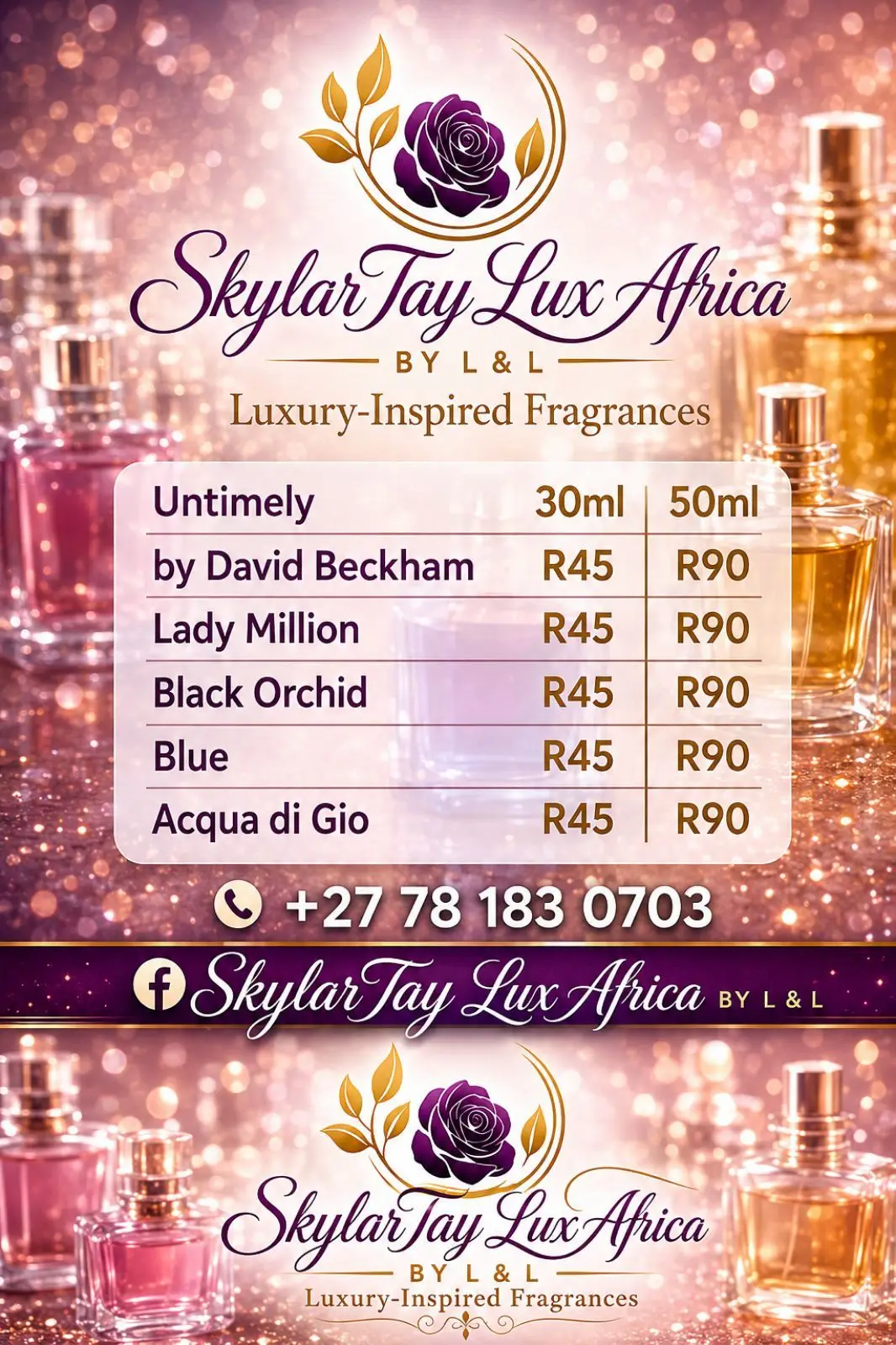 SkylarTay Lux Africa Perfume Bottles Set